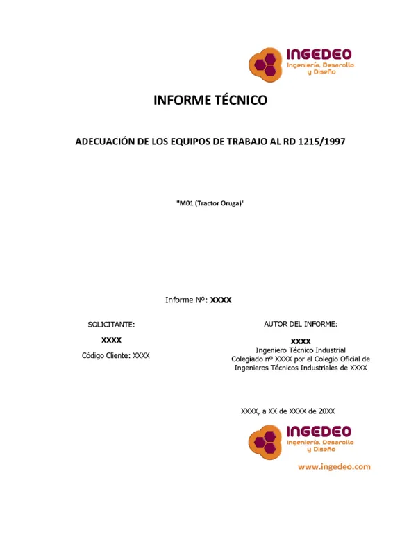 PDF Informe Adecuación Tractor Oruga LANDINI Serie 6500