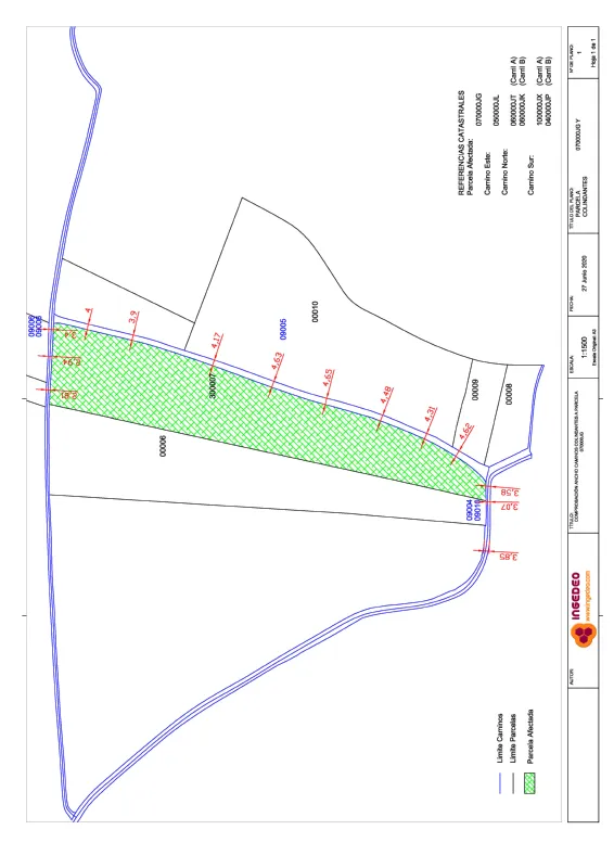 PDF Plano de medición de camino y comprobación con catastro